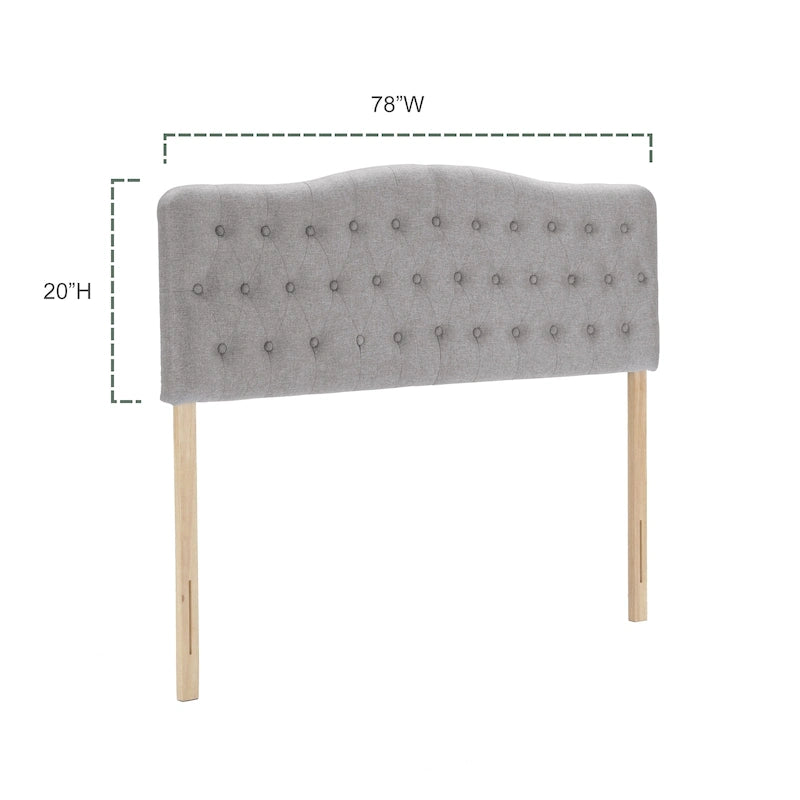 Tête de lit King tapissée, tête de lit capitonnée de style diamant, hauteur réglable, pieds en bois massif, rembourrée en tissu de lin pour lit King Size