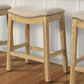 Tabouret de bar en bois à siège baquet avec assise rembourrée