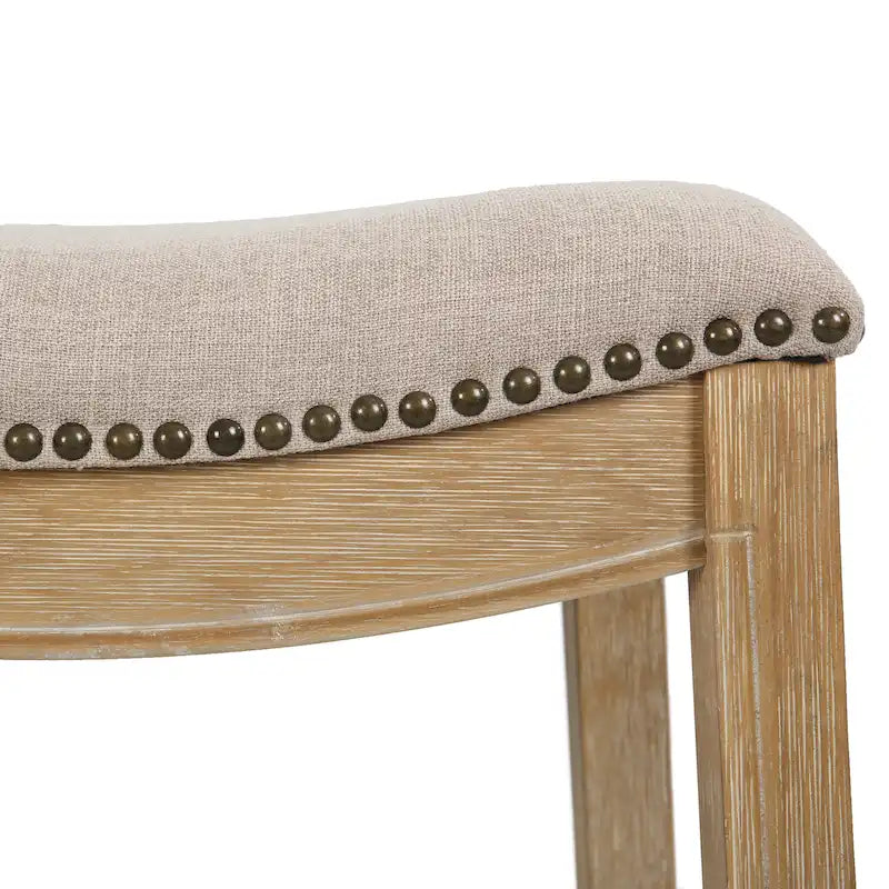 Tabouret de bar en bois à siège baquet avec assise rembourrée