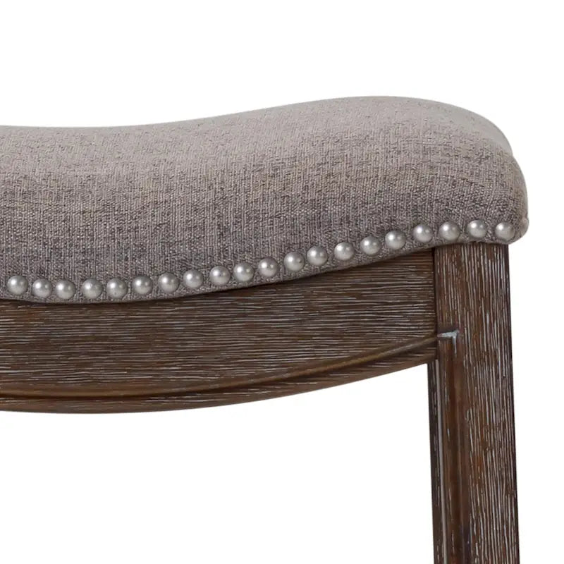 Tabouret de bar en bois à siège baquet avec assise rembourrée