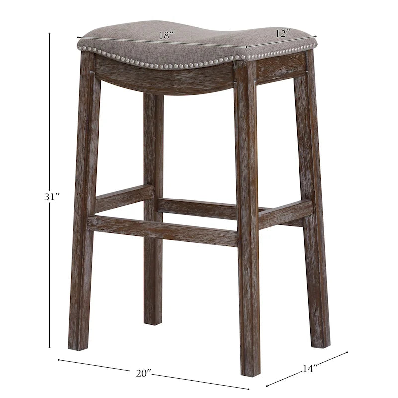 Tabouret de bar en bois à siège baquet avec assise rembourrée
